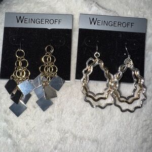 Gold and Silver Earrings Set